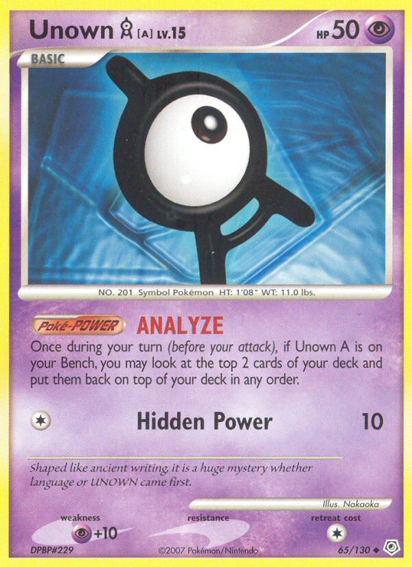 Unown A (65/130) [Diamond & Pearl: Base Set] | Card Merchant Takapuna