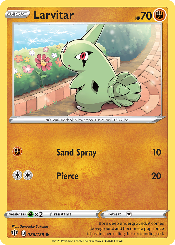 Larvitar (086/189) [Sword & Shield: Darkness Ablaze] | Card Merchant Takapuna