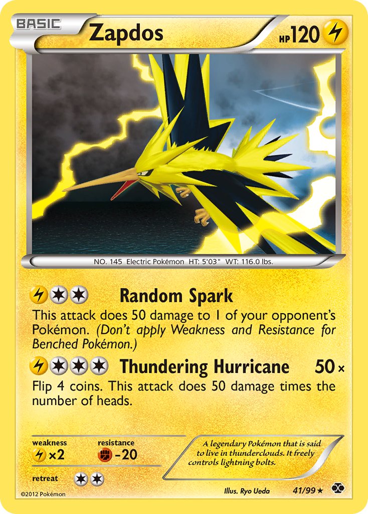 Zapdos (41/99) (Blister Exclusive) [Black & White: Next Destinies] | Card Merchant Takapuna