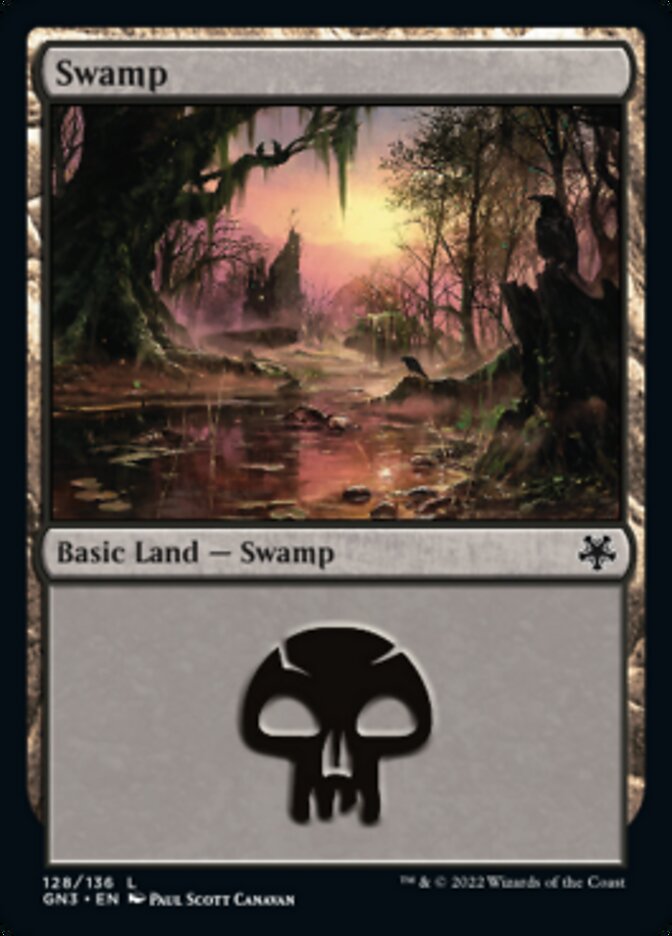 Swamp (128) [Game Night: Free-for-All] | Card Merchant Takapuna