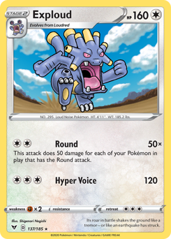 Exploud (137/185) [Sword & Shield: Vivid Voltage] | Card Merchant Takapuna