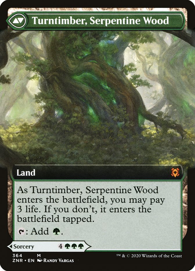 Turntimber Symbiosis // Turntimber, Serpentine Wood (Extended Art) [Zendikar Rising] | Card Merchant Takapuna