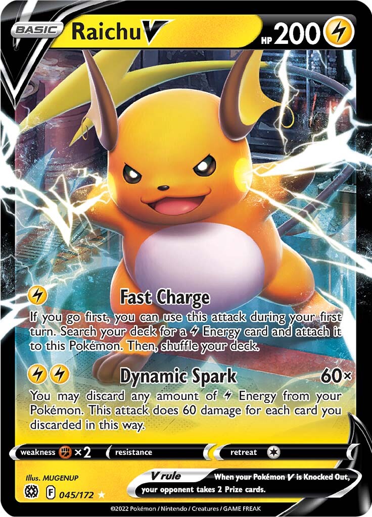 Raichu V (045/172) [Sword & Shield: Brilliant Stars] | Card Merchant Takapuna