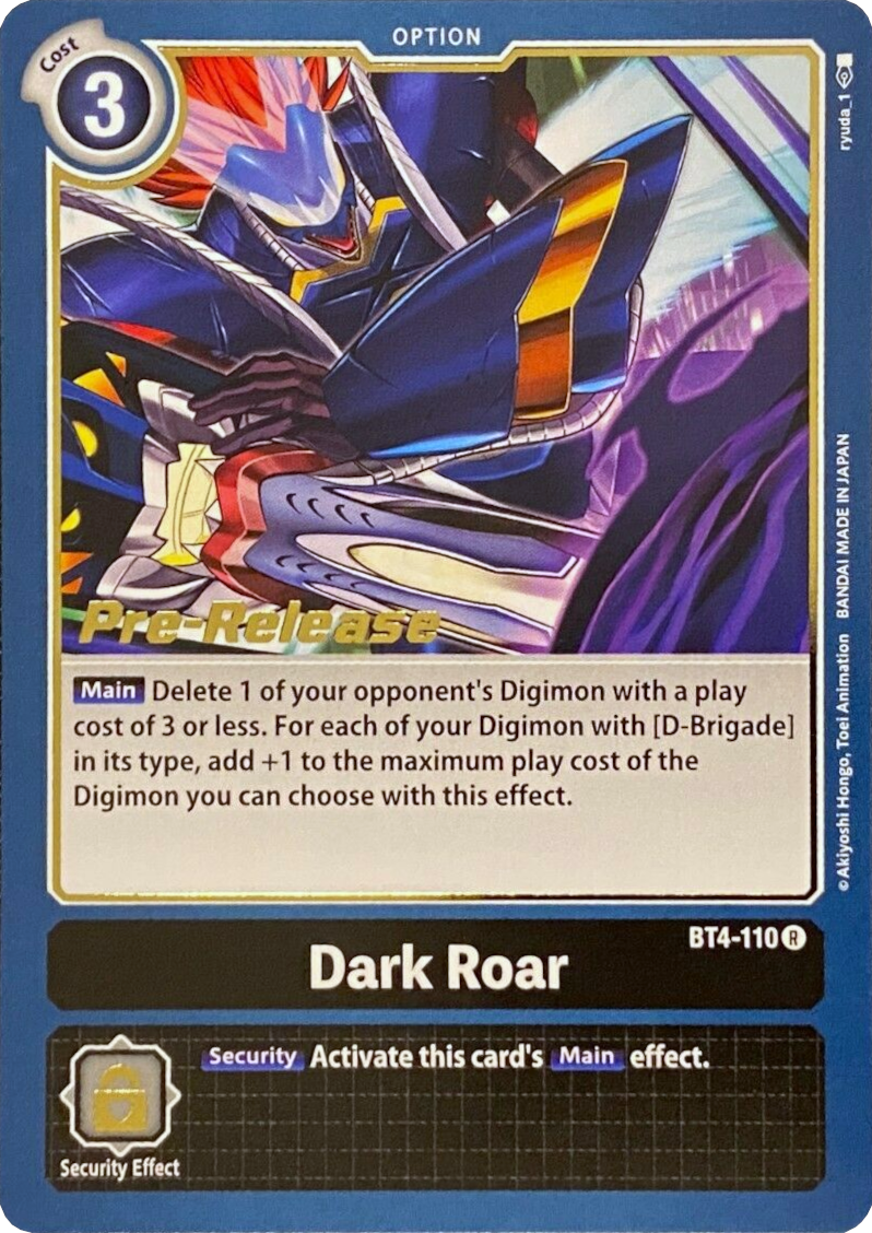 Dark Roar [BT4-110] [Great Legend Pre-Release Promos] | Card Merchant Takapuna