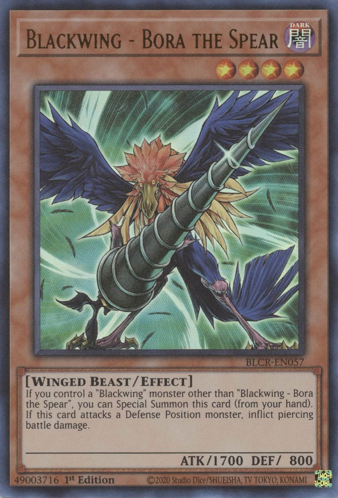 Blackwing - Bora the Spear [BLCR-EN057] Ultra Rare | Card Merchant Takapuna