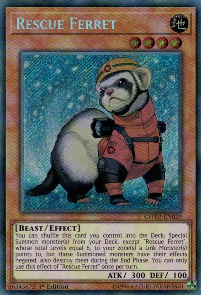 Rescue Ferret [COTD-EN029] Secret Rare | Card Merchant Takapuna