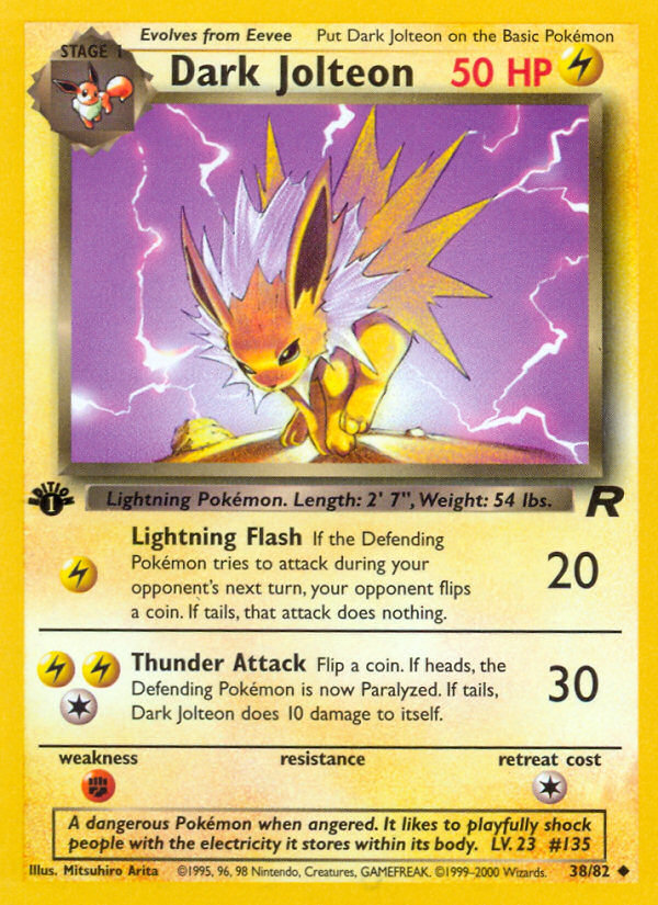 Dark Jolteon (38/82) [Team Rocket 1st Edition] | Card Merchant Takapuna