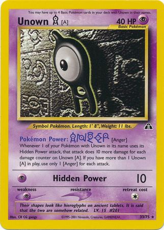 Unown [A] (33/75) [Neo Discovery Unlimited] | Card Merchant Takapuna