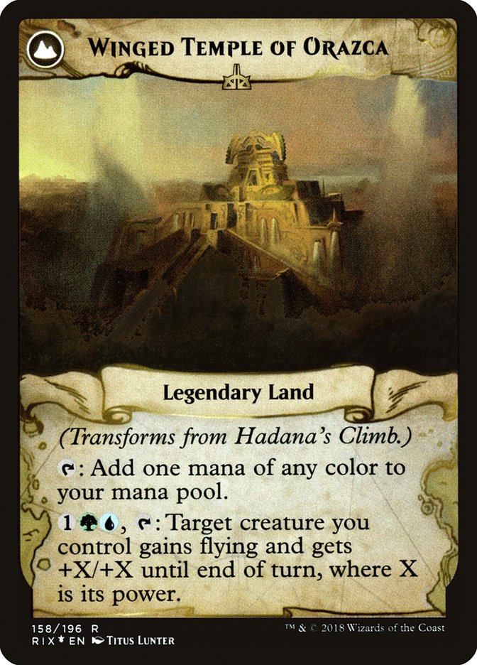 Hadana's Climb // Winged Temple of Orazca [Rivals of Ixalan Prerelease Promos] | Card Merchant Takapuna