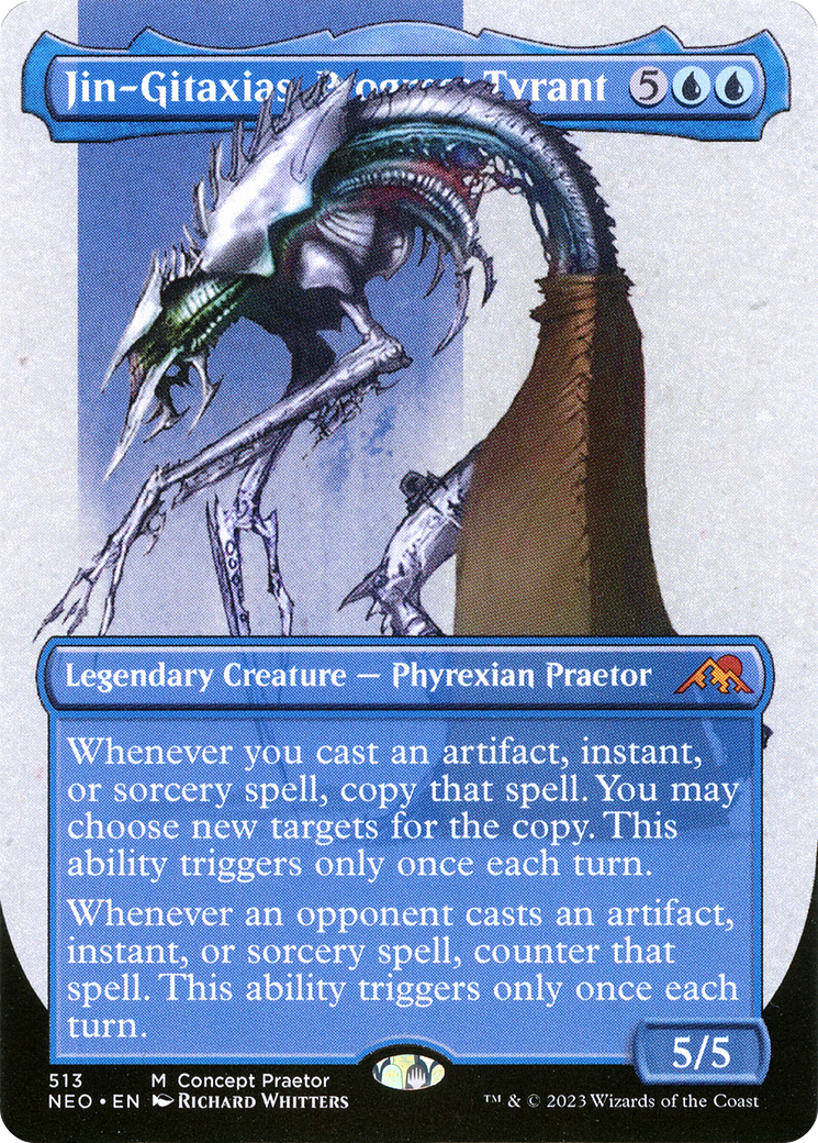 Jin-Gitaxias, Progress Tyrant (Borderless Concept Praetors) [Phyrexia: All Will Be One] | Card Merchant Takapuna