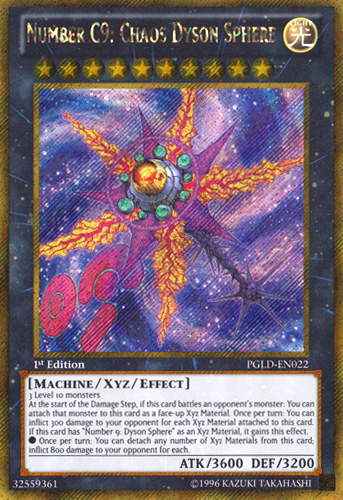 Number C9: Chaos Dyson Sphere [PGLD-EN022] Gold Secret Rare | Card Merchant Takapuna