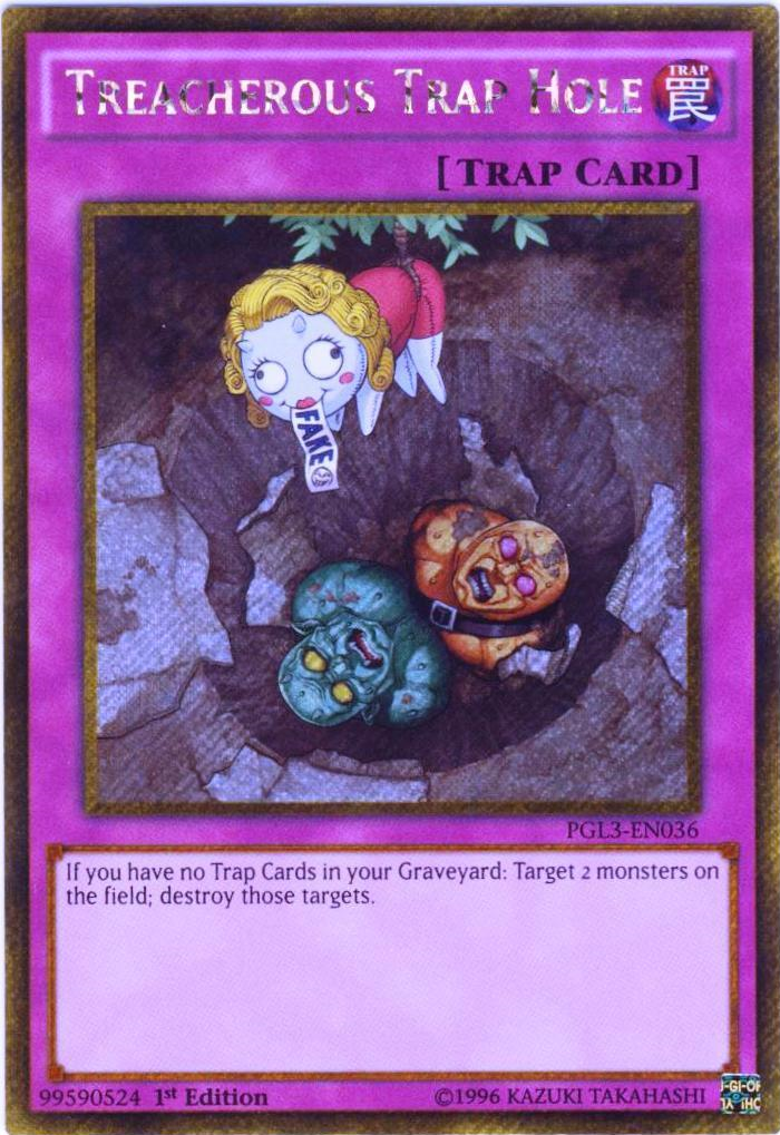 Treacherous Trap Hole [PGL3-EN036] Gold Secret Rare | Card Merchant Takapuna