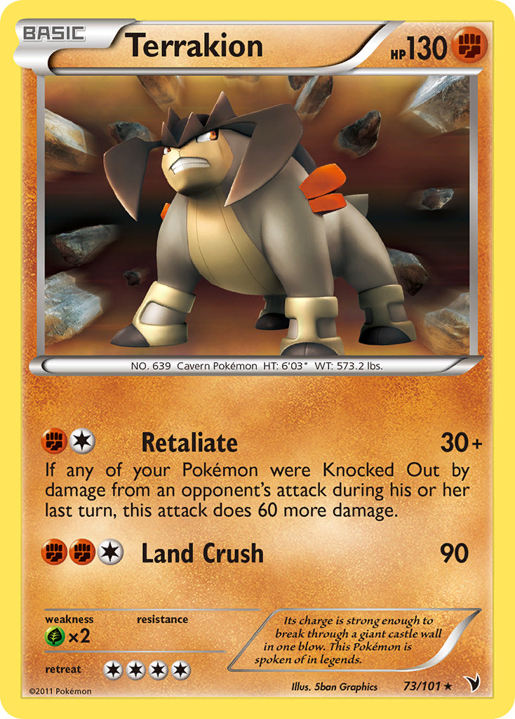 Terrakion (73/101) [Black & White: Noble Victories] | Card Merchant Takapuna