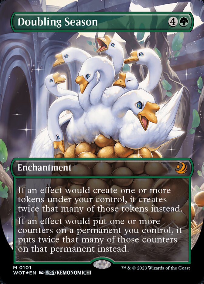 Doubling Season (Anime Borderless) (Confetti Foil) [Wilds of Eldraine: Enchanting Tales] | Card Merchant Takapuna