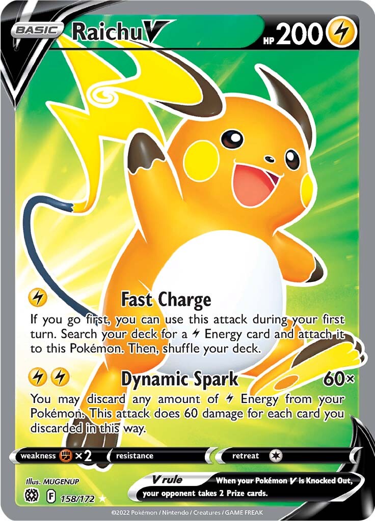 Raichu V (158/172) [Sword & Shield: Brilliant Stars] | Card Merchant Takapuna