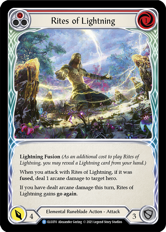 Rites of Lightning (Red) [ELE070] (Tales of Aria)  1st Edition Rainbow Foil | Card Merchant Takapuna