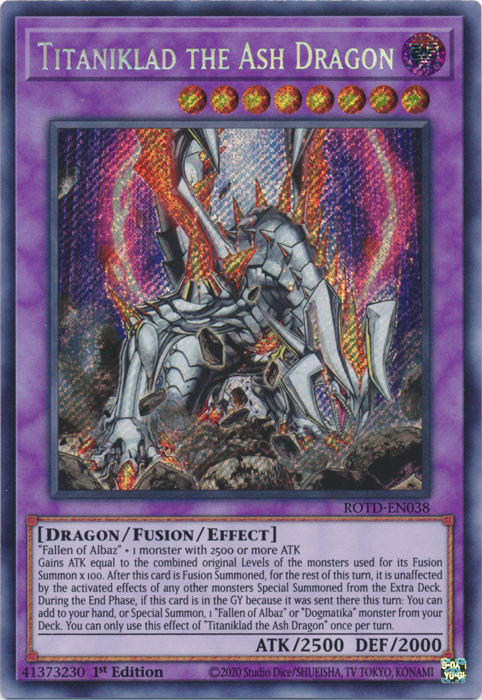 Titaniklad the Ash Dragon [ROTD-EN038] Secret Rare | Card Merchant Takapuna