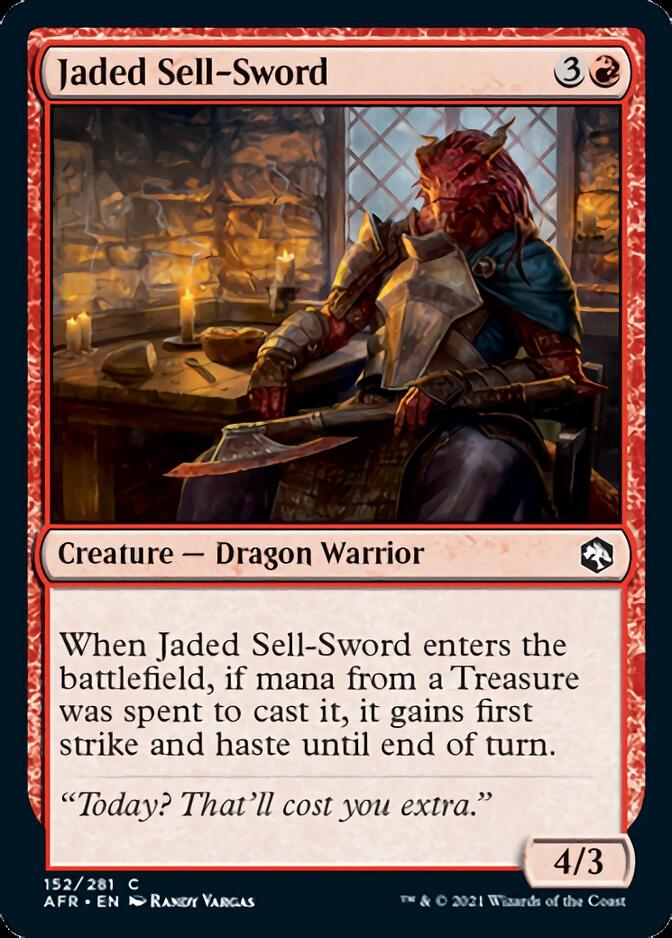 Jaded Sell-Sword [Dungeons & Dragons: Adventures in the Forgotten Realms] | Card Merchant Takapuna