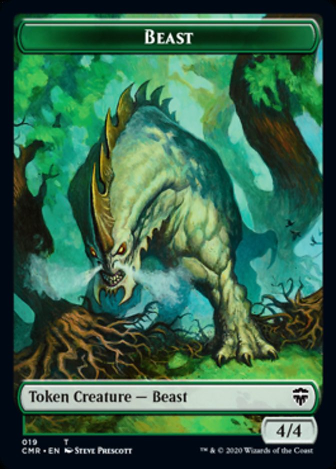 Beast (19) // Elephant Double-Sided Token [Commander Legends Tokens] | Card Merchant Takapuna