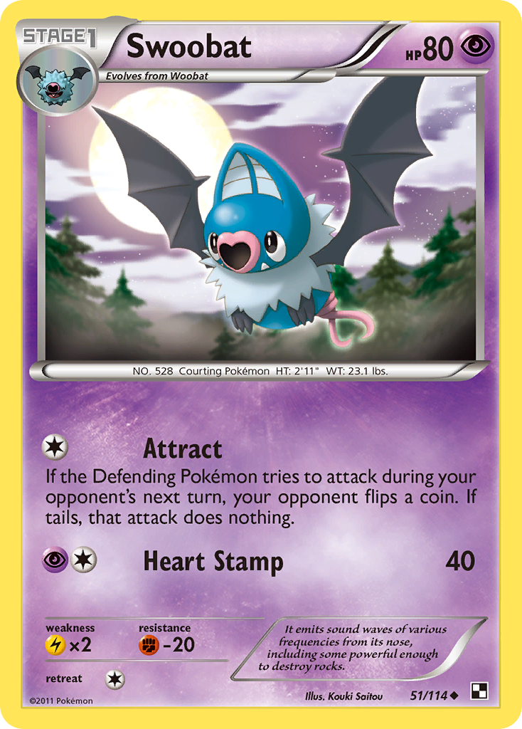 Swoobat (51/114) [Black & White: Base Set] | Card Merchant Takapuna