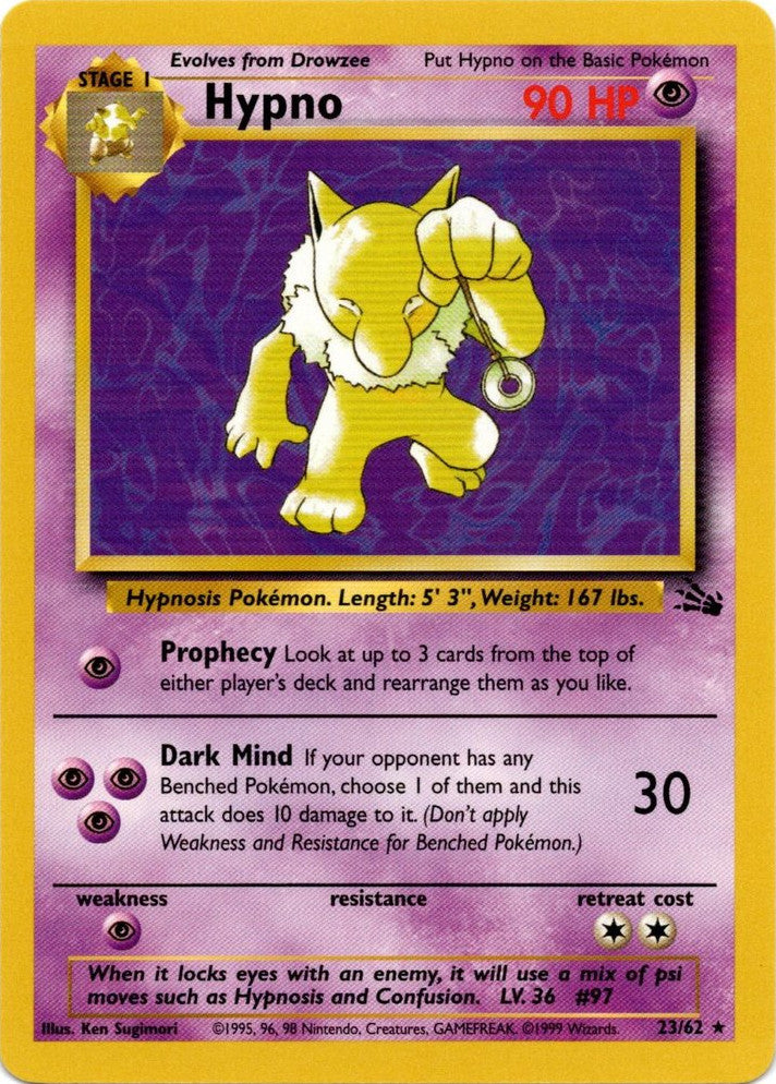 Hypno (23/62) [Fossil Unlimited] | Card Merchant Takapuna