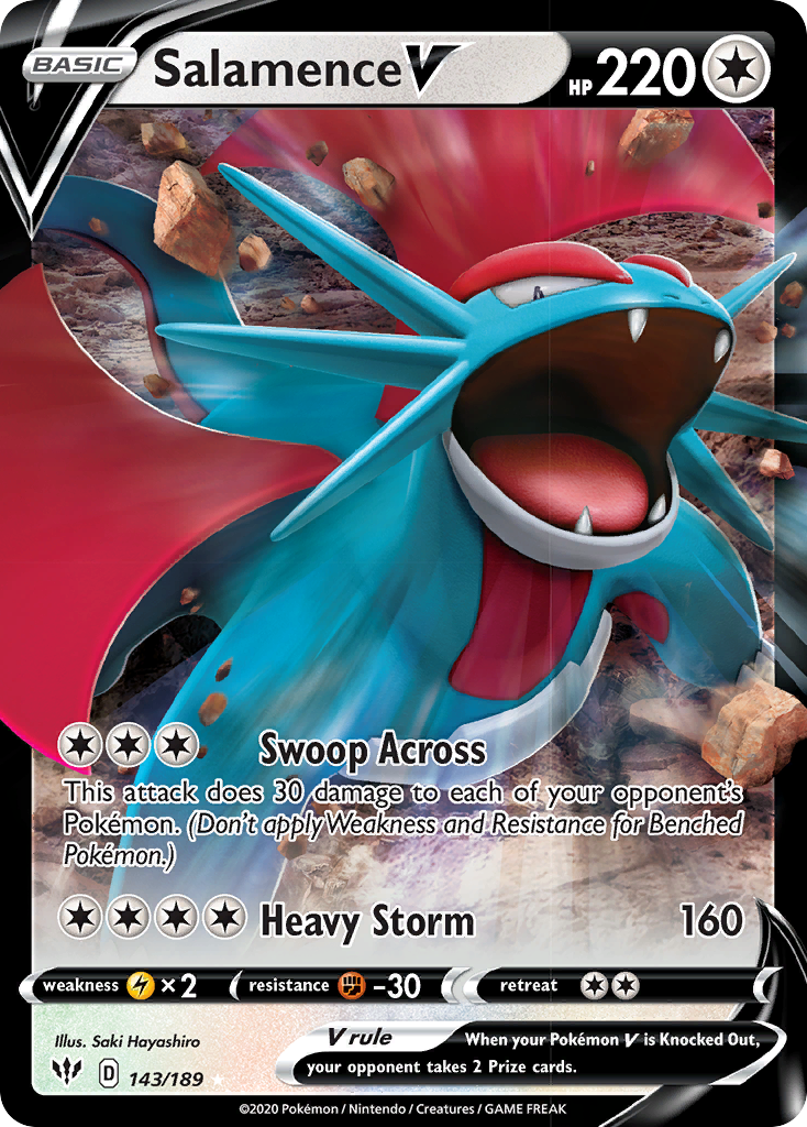 Salamence V (143/189) [Sword & Shield: Darkness Ablaze] | Card Merchant Takapuna