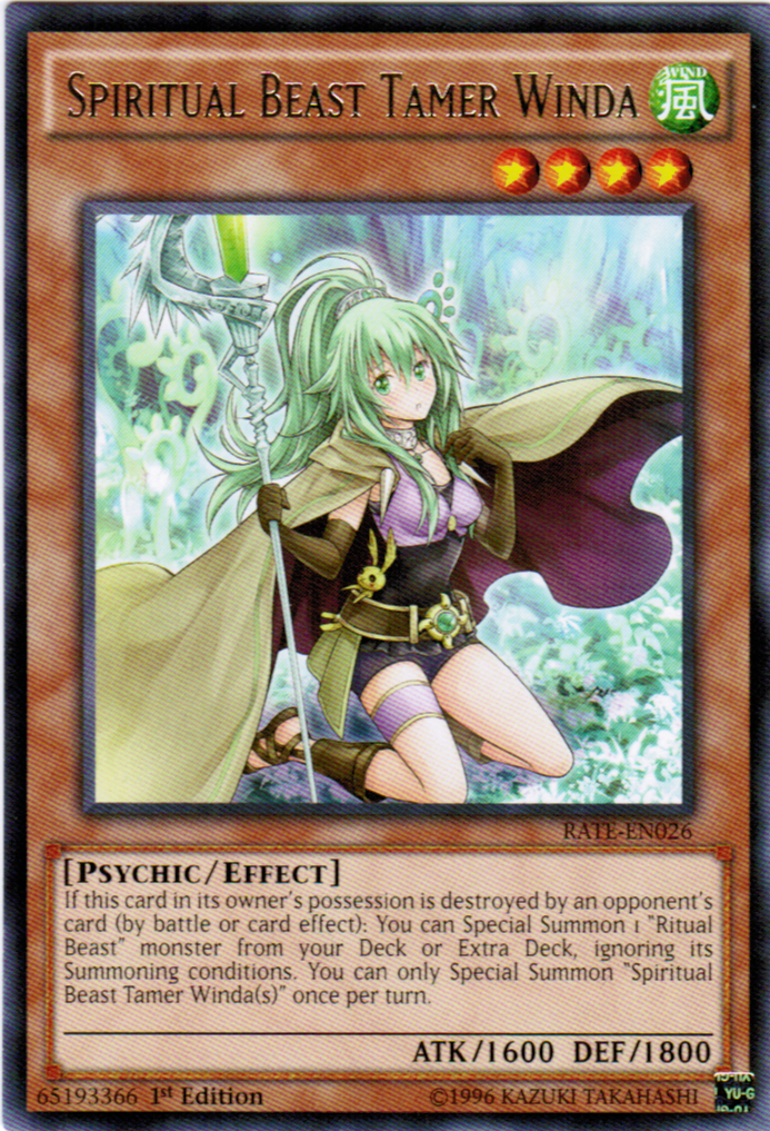 Spiritual Beast Tamer Winda [RATE-EN026] Rare | Card Merchant Takapuna