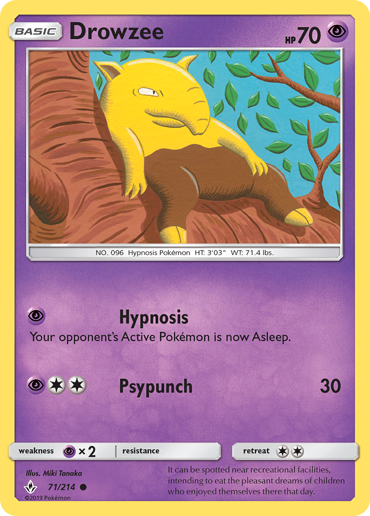 Drowzee (71/214) [Sun & Moon: Unbroken Bonds] | Card Merchant Takapuna