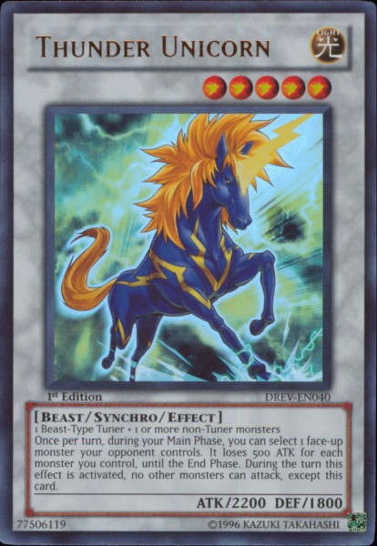 Thunder Unicorn [DREV-EN040] Ultra Rare | Card Merchant Takapuna