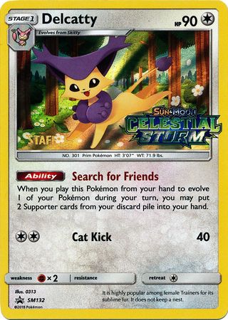 Delcatty (SM132) (Staff Prerelease Promo) [Sun & Moon: Black Star Promos] | Card Merchant Takapuna