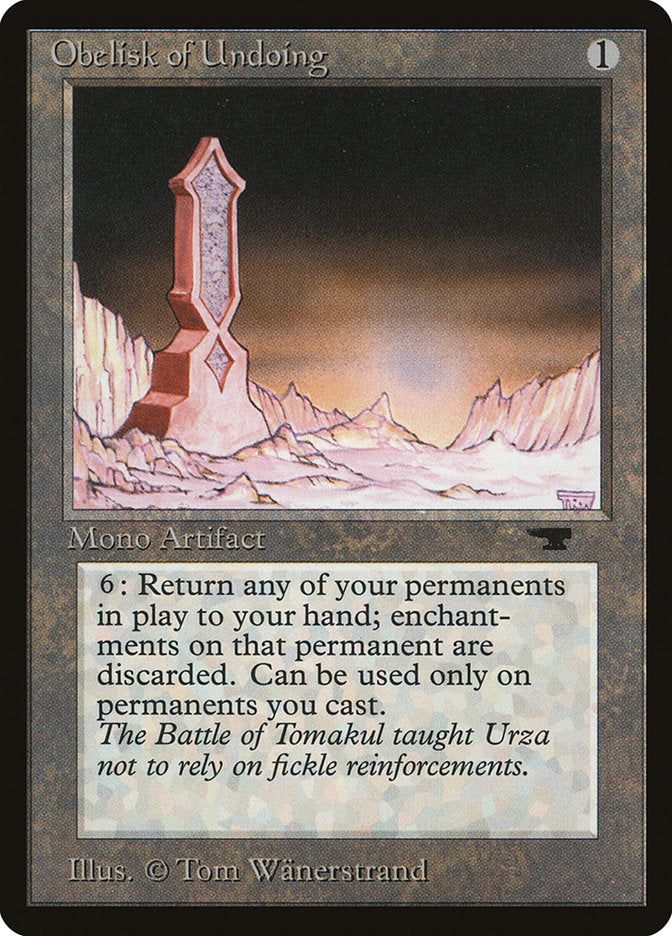 Obelisk of Undoing [Antiquities] | Card Merchant Takapuna