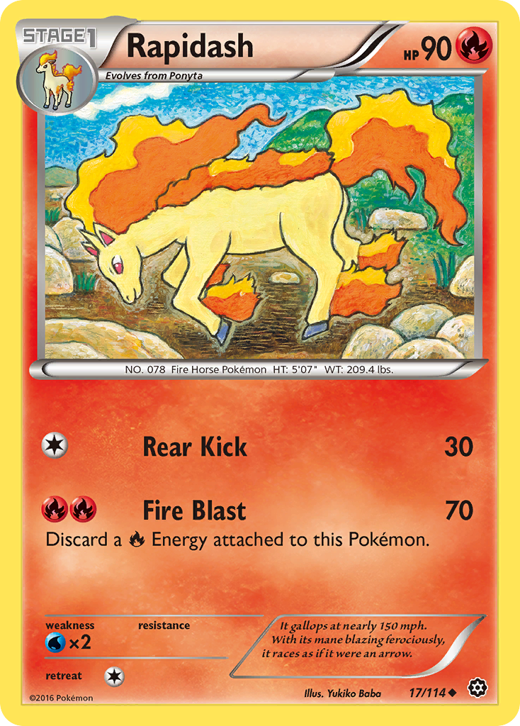 Rapidash (17/114) [XY: Steam Siege] | Card Merchant Takapuna