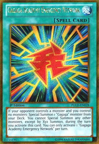 Gagaga Academy Emergency Network [PGLD-EN028] Gold Secret Rare | Card Merchant Takapuna