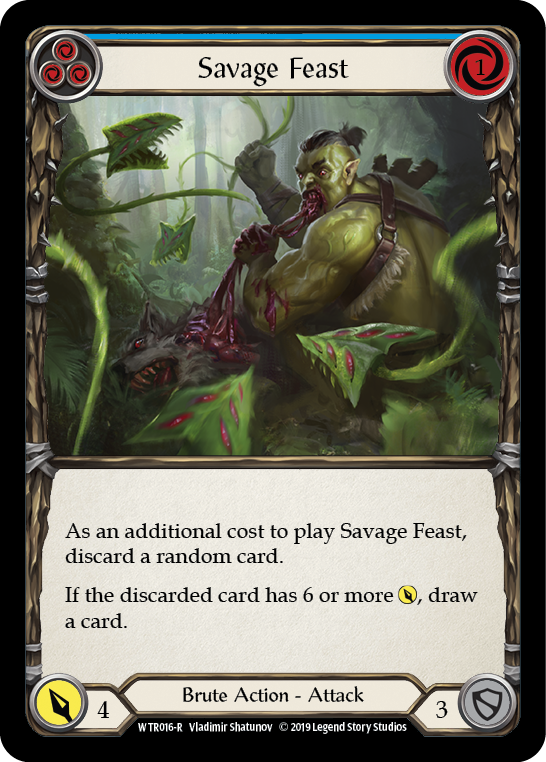 Savage Feast (Blue) [WTR016-R] (Welcome to Rathe)  Alpha Print Rainbow Foil | Card Merchant Takapuna