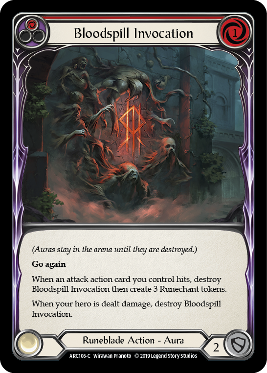 Bloodspill Invocation (Red) [ARC106-C] (Arcane Rising)  1st Edition Rainbow Foil | Card Merchant Takapuna