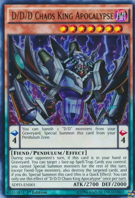 D/D/D Chaos King Apocalypse [SDPD-EN001] Ultra Rare | Card Merchant Takapuna