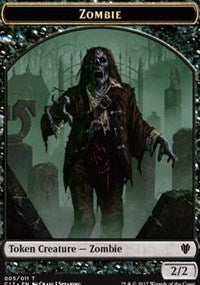 Zombie // Gold Double-Sided Token [Commander 2017 Tokens] | Card Merchant Takapuna