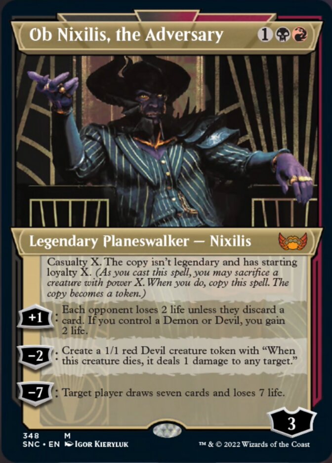 Ob Nixilis, the Adversary (Showcase Art Deco) [Streets of New Capenna] | Card Merchant Takapuna