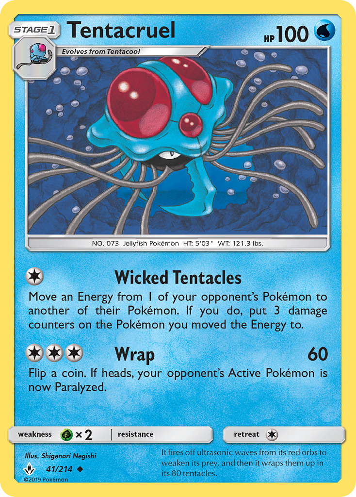 Tentacruel (41/214) [Sun & Moon: Unbroken Bonds] | Card Merchant Takapuna