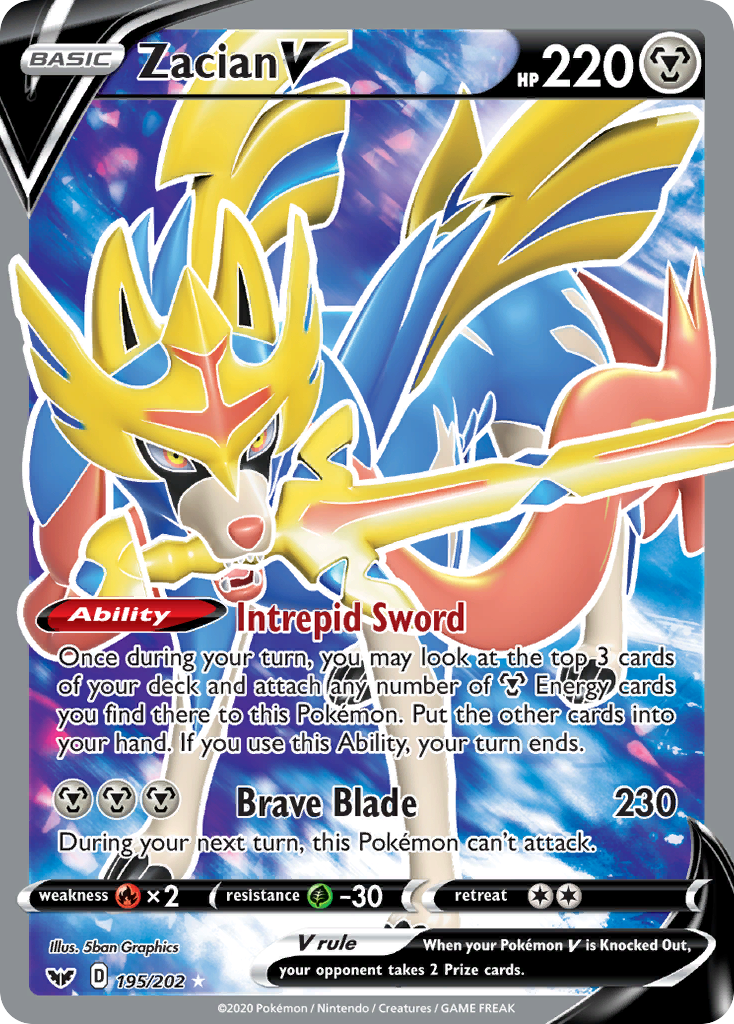 Zacian V (195/202) [Sword & Shield: Base Set] | Card Merchant Takapuna