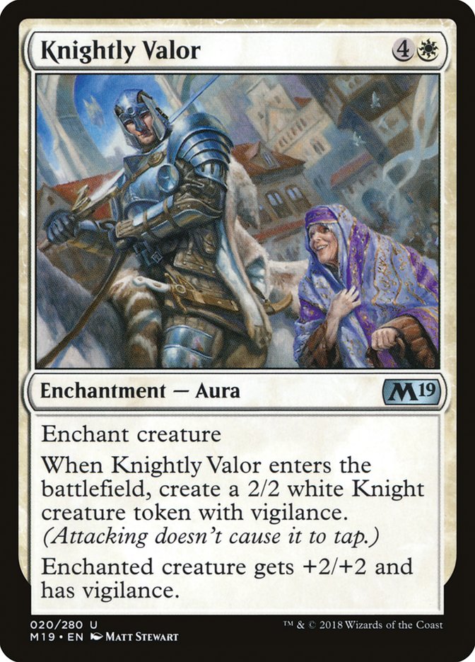 Knightly Valor [Core Set 2019] | Card Merchant Takapuna