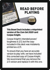 Corpse Knight Reminder Card (Knights' Charge Brawl Deck) [Core Set 2020 Tokens] | Card Merchant Takapuna