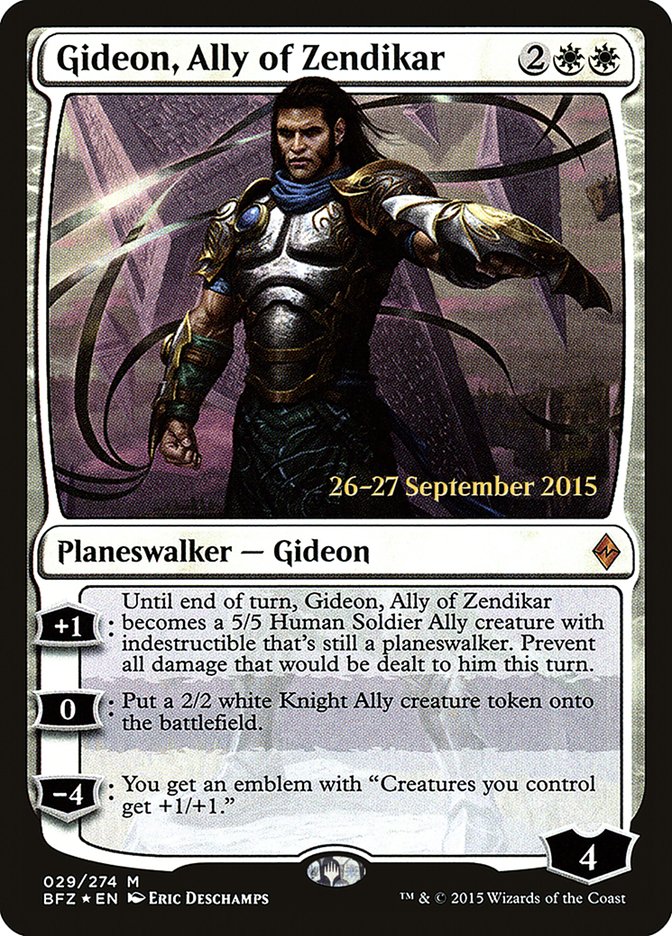 Gideon, Ally of Zendikar [Battle for Zendikar Prerelease Promos] | Card Merchant Takapuna