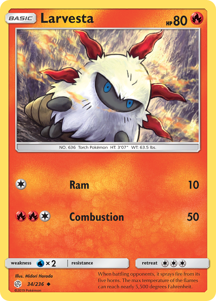 Larvesta (34/236) [Sun & Moon: Cosmic Eclipse] | Card Merchant Takapuna