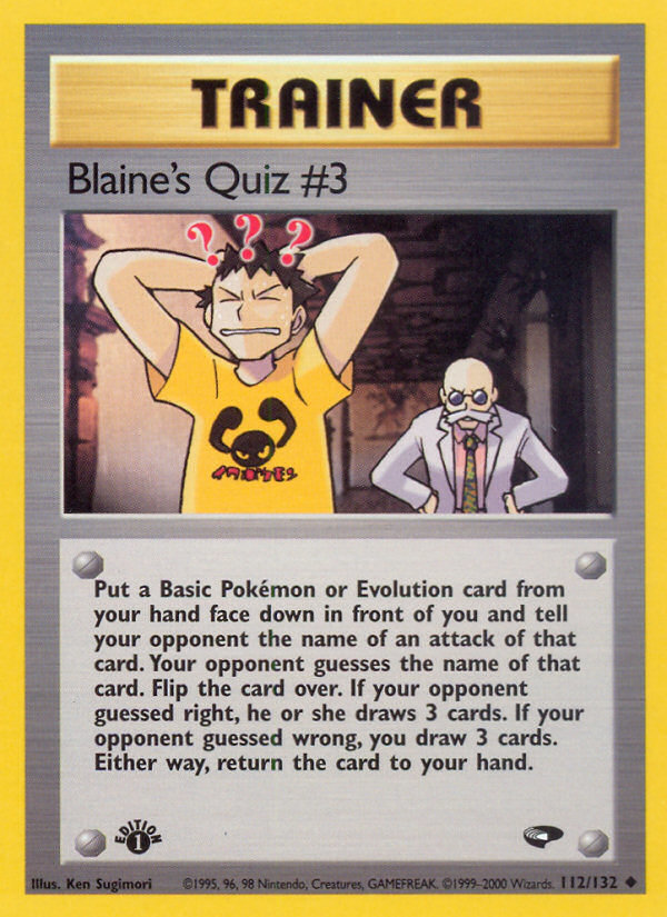 Blaine's Quiz #3 (112/132) [Gym Challenge 1st Edition] | Card Merchant Takapuna