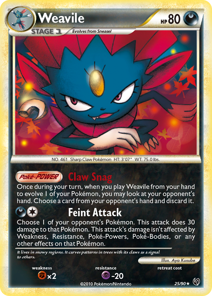 Weavile (25/90) [HeartGold & SoulSilver: Undaunted] | Card Merchant Takapuna