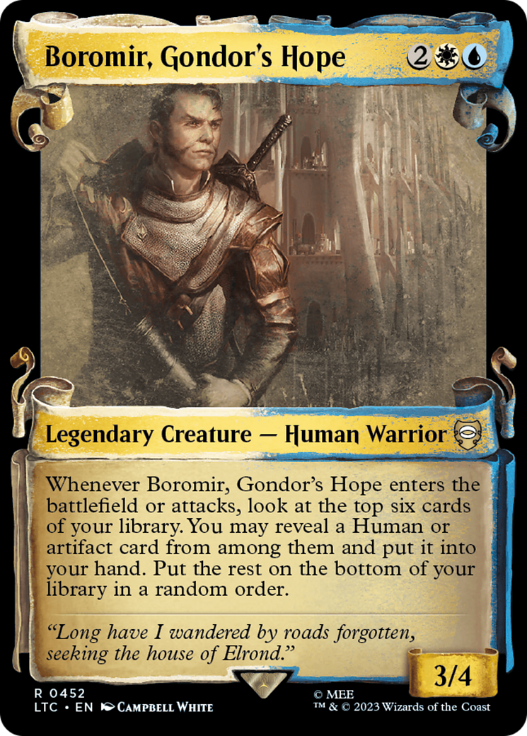 Boromir, Gondor's Hope [The Lord of the Rings: Tales of Middle-Earth Commander Showcase Scrolls] | Card Merchant Takapuna