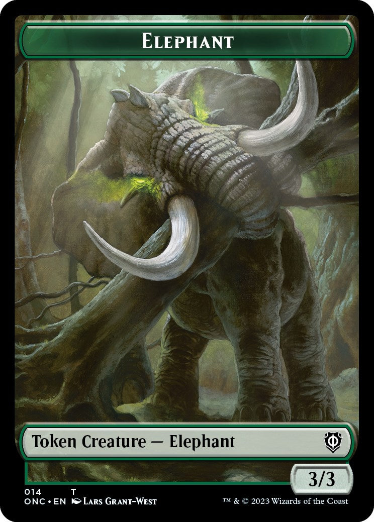 Human Soldier // Elephant Double-Sided Token [Phyrexia: All Will Be One Commander Tokens] | Card Merchant Takapuna