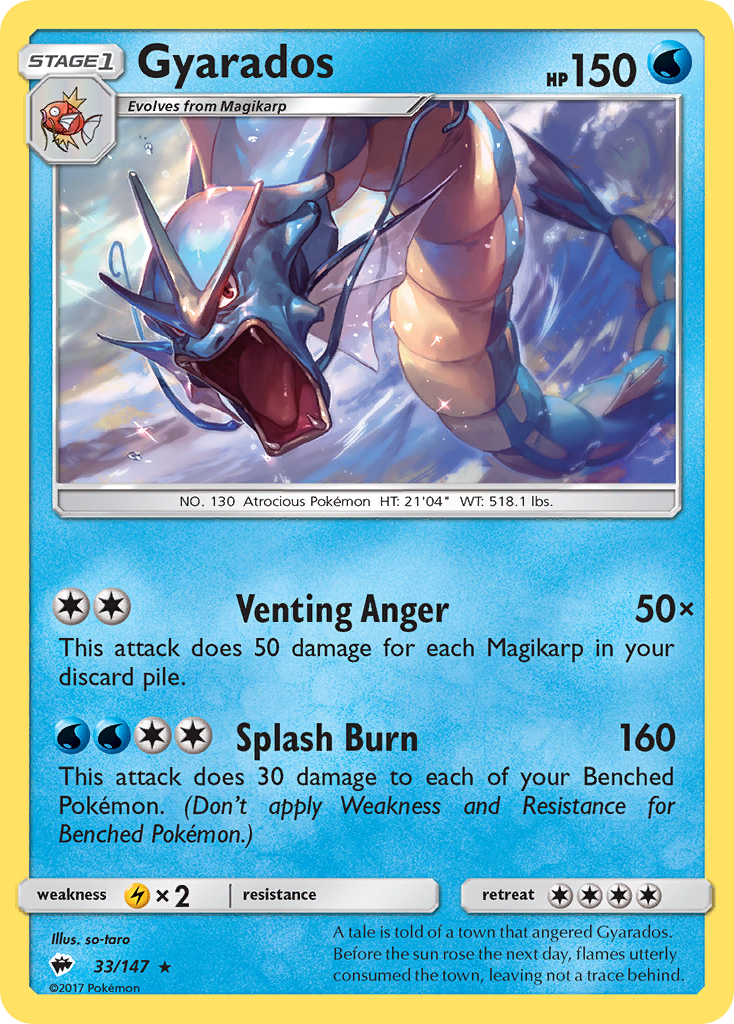 Gyarados (33/147) [Sun & Moon: Burning Shadows] | Card Merchant Takapuna