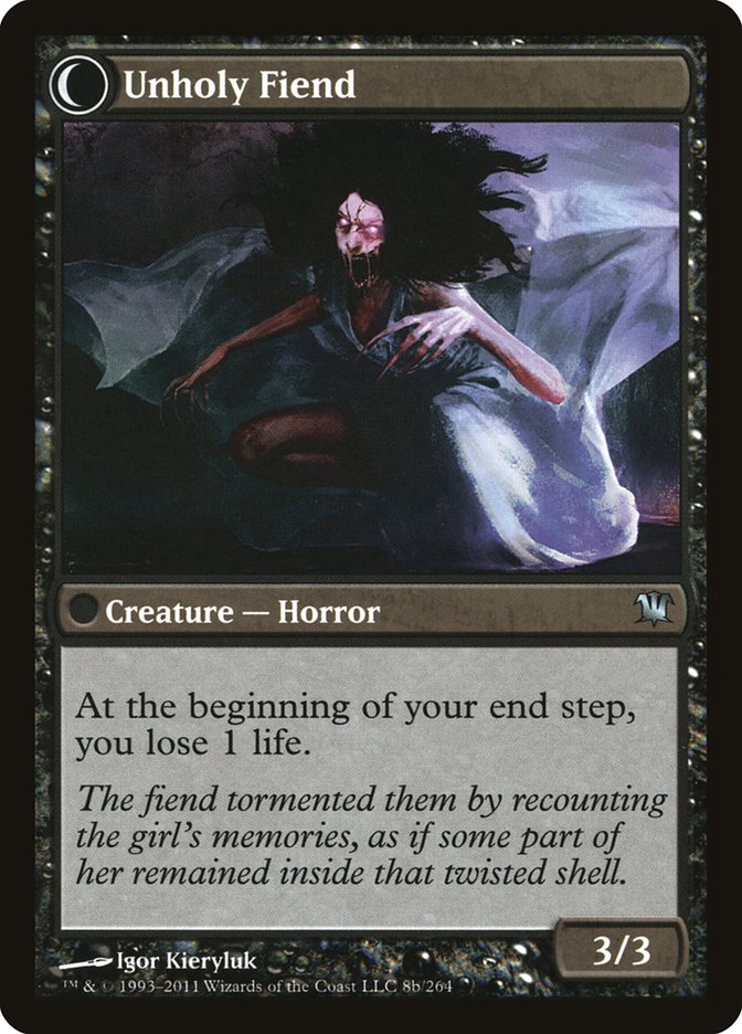 Cloistered Youth // Unholy Fiend [Innistrad] | Card Merchant Takapuna